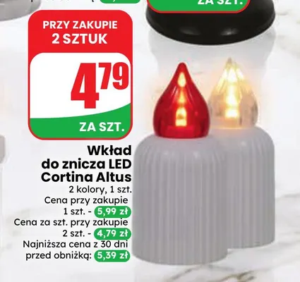 Wkład do znicza LED Cortina Altus promocja w Dino
