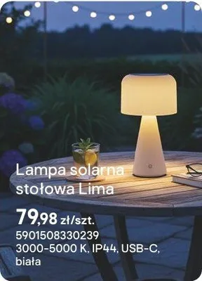 Lampa solarna stołowa Lima promocja w Castorama