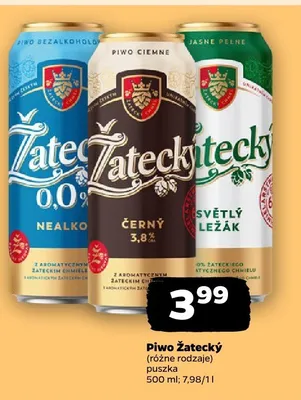 Piwo Žatecký Černý 3,8% promocja w Netto