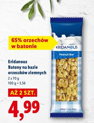 Batony na bazie orzeszków ziemnych promocja w Lidl