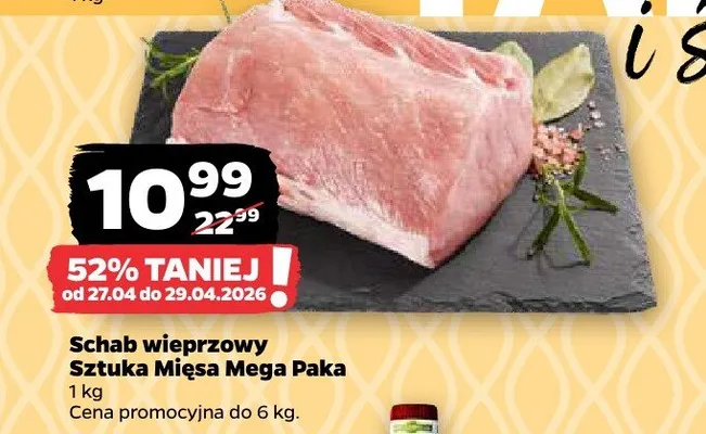 Schab wieprzowy Sztuka Mięsa Mega Paka promocja w Netto