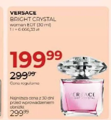 Woda toaletowa Versace Bright Crystal promocja w Drogerie Jawa