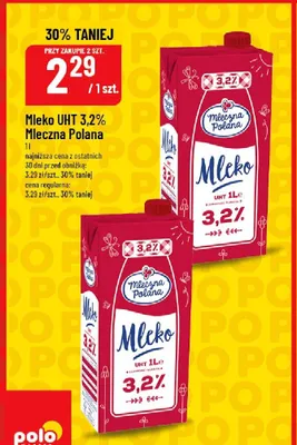 Mleko UHT 3,2% Mleczna Polana promocja w POLOmarket