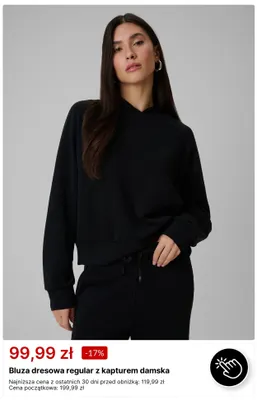 Bluza dresowa regular z kapturem damska promocja w 4F