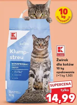 Żwirek dla kotów 10kg promocja w Kaufland