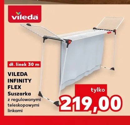 Suszarka z regulowanymi teleskopowymi linkami Infinity Flex Vileda promocja w Kaufland