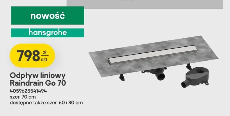 Odpływ liniowy Hansgrohe Raindrain Go 70 promocja w Castorama