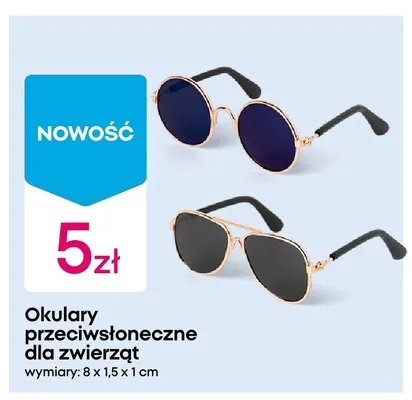 Okulary przeciwsłoneczne dla zwierząt wymiary: 8x1,5x1cm promocja w Pepco