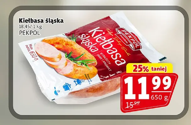 Kiełbasa śląska Pekpol promocja w Prim Market