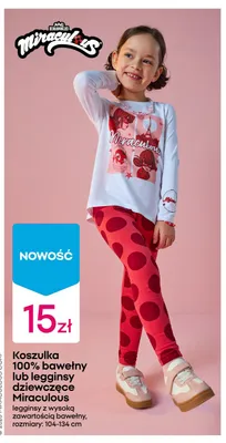 Koszulka dziewczęca Miraculous 100% bawełny promocja w Pepco