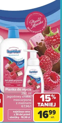 Pianka do mycia Bambino mascarpone z malinami promocja w Carrefour