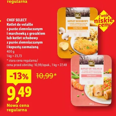 Kotlet schabowy z purée ziemniaczanym i kapustą zasmażaną Chef Select promocja w Lidl