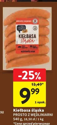 Kiełbasa śląska Prosto z Wędliniarni promocja w Intermarche