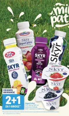 Jogurt pitny Skyr owoce leśne Kanka promocja w Delikatesy Centrum