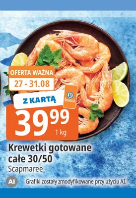 Krewetki gotowane całe Scapmaree promocja w Leclerc