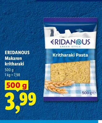 Makaron kritharaki Eridanous promocja w Lidl