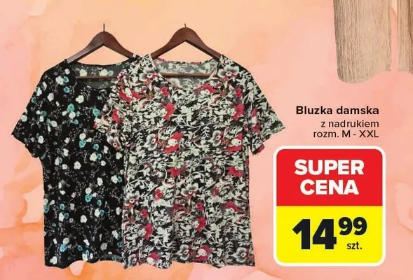 Bluzka damska z nadrukiem rozm. M-XXL promocja w Carrefour