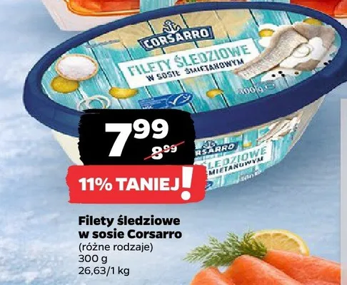 Filety śledziowe w sosie śmietankowym Corsarro promocja w Netto