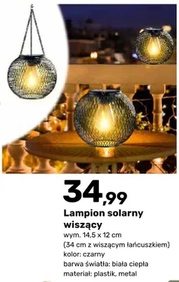 Lampion solarny wiszący promocja w Bricomarche