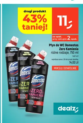 Płyn do WC Domestos Zero Kamienia Pink promocja w Dealz
