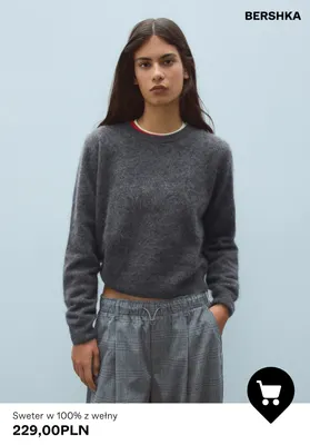 Sweter w 100% z wełny Bershka promocja w Bershka