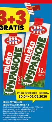 Mleko Wypasione Mlekovita 3,2% UHT promocja w Twój Market
