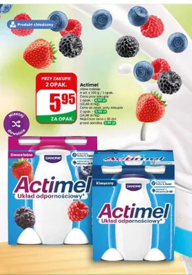 Napój jogurtowy Danone Actimel Klasyczny 4-pak 100g promocja w Dino