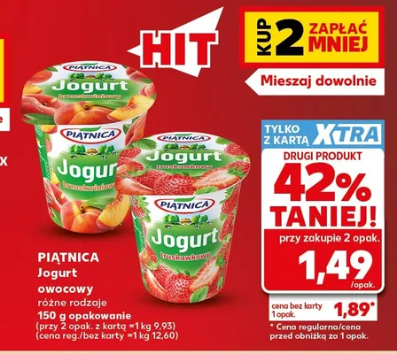 Jogurt owocowy Piątnica brzoskwiniowy promocja w Kaufland