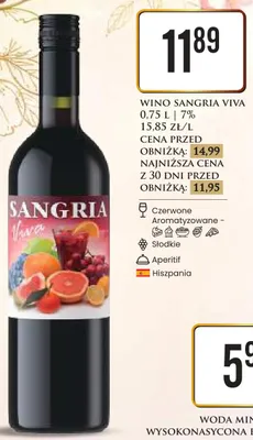 Wino Sangria Viva 7% czerwone aromatyzowane słodkie aperitif Hiszpania promocja w Dino