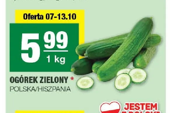 Ogórki zielone promocja w SPAR