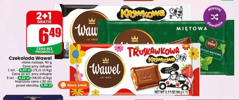 Czekolada Wawel Krówkowa promocja w Dino