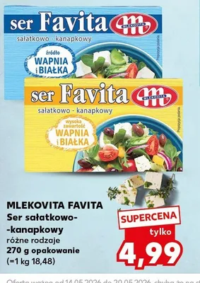 Ser sałatkowo-kanapkowy Favita Mlekovita promocja w Kaufland