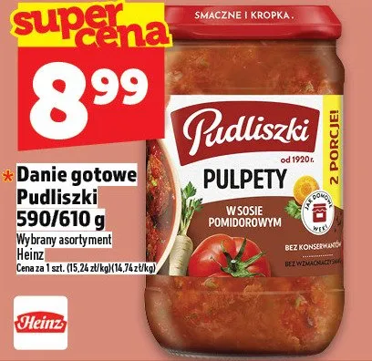 Danie gotowe Pudliszki pulpety w sosie pomidorowym promocja w TOPAZ