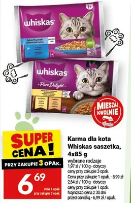 Karma dla kota Whiskas saszetka, 4x85 g promocja w Twój Market