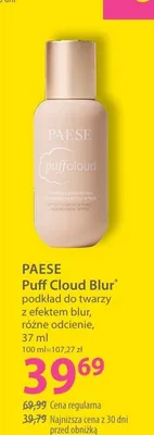 Podkład do twarzy z efektem blur Paese Puff Cloud Blur promocja w Hebe