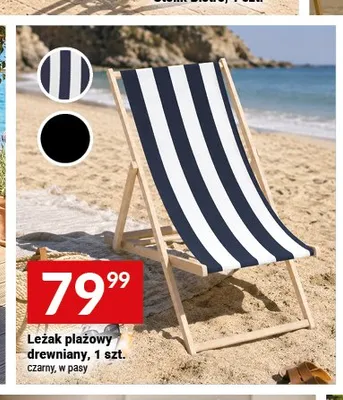 Leżak plażowy drewniany promocja w Twój Market