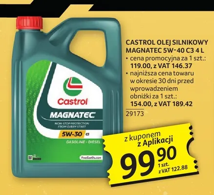 Olej silnikowy Magnatec 5W-40 C3 Castrol promocja w Selgros
