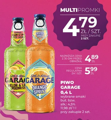 Piwo Garage wybrane smaki promocja w Duży Ben