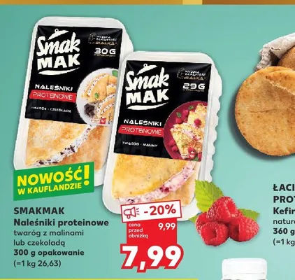 Naleśniki proteinowe SMAKMAK z malinami promocja w Kaufland