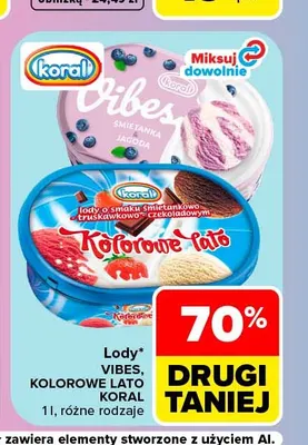 Lody Kolorowe Lato śmietankowo-truskawkowo-czekoladowe promocja w Carrefour Market
