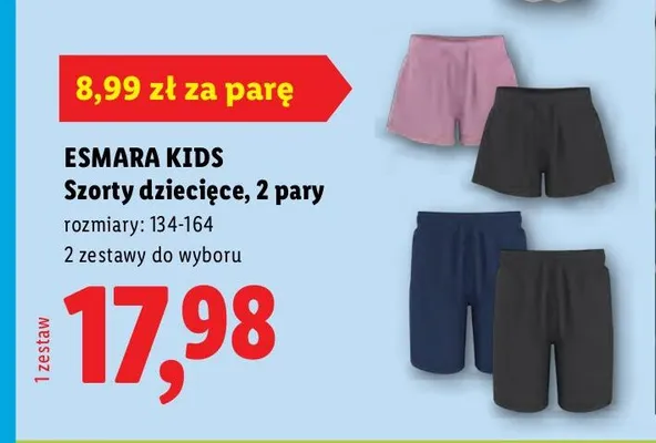 Szorty dziecięce Esmara Kids 2-pak promocja w Lidl