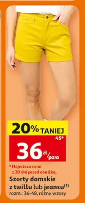 Szorty damskie z jeansu Inextenso promocja w Auchan