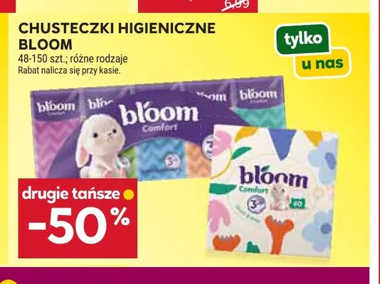 Chusteczki higieniczne Bloom promocja w Stokrotka