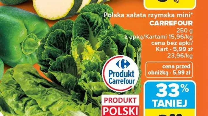 Sałata rzymska mini Carrefour Polska promocja w Carrefour Market