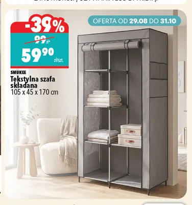 Tekstylna szafa składana Smukee promocja w Biedronka Home