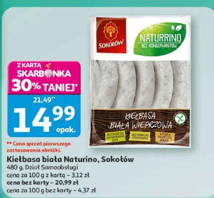 Kiełbasa biała Naturino promocja w Auchan