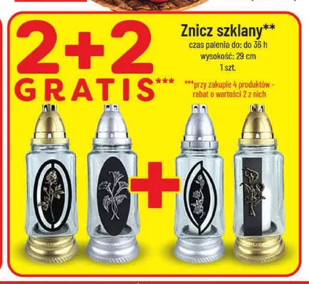 Znicz szklany 29 cm POLOmarket promocja w POLOmarket