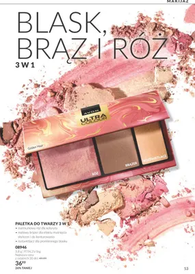 Paletka do twarzy 3 w 1 Golden Hour Avon Ultra Colour promocja w AVON