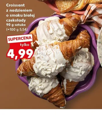 Croissant z nadzieniem o smaku białej czekolady promocja w Kaufland