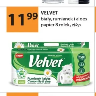 Papier toaletowy rumianek i aloes Velvet 8-pak promocja w Drogerie Laboo